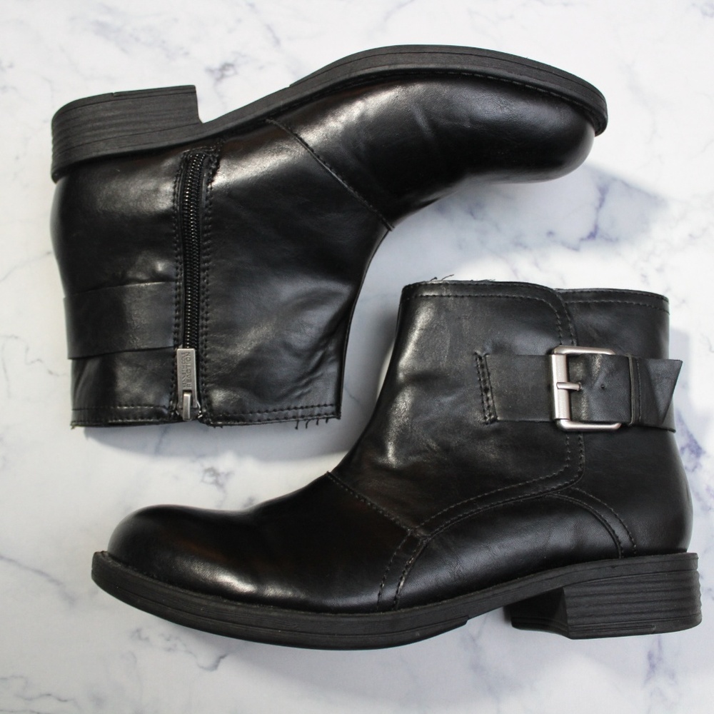 BLACK AKLE MOTO BOOTS Sz 8.5 - K Cole Reaction EUC - Picture 3 of 8
